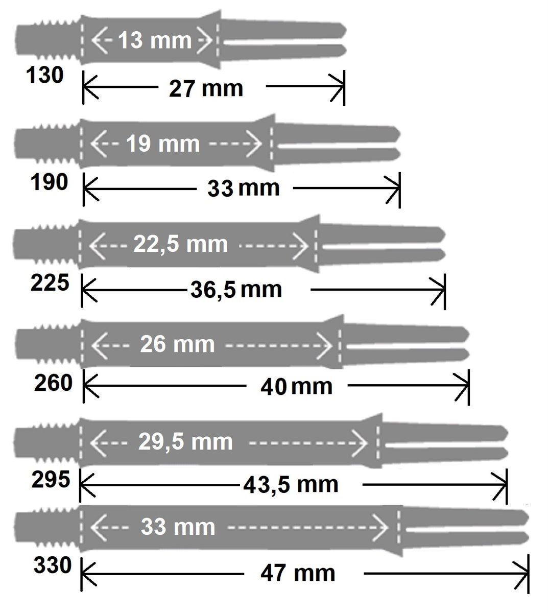 L-Style L-Shaft Carbon Locked Straight TwoTone Shafts