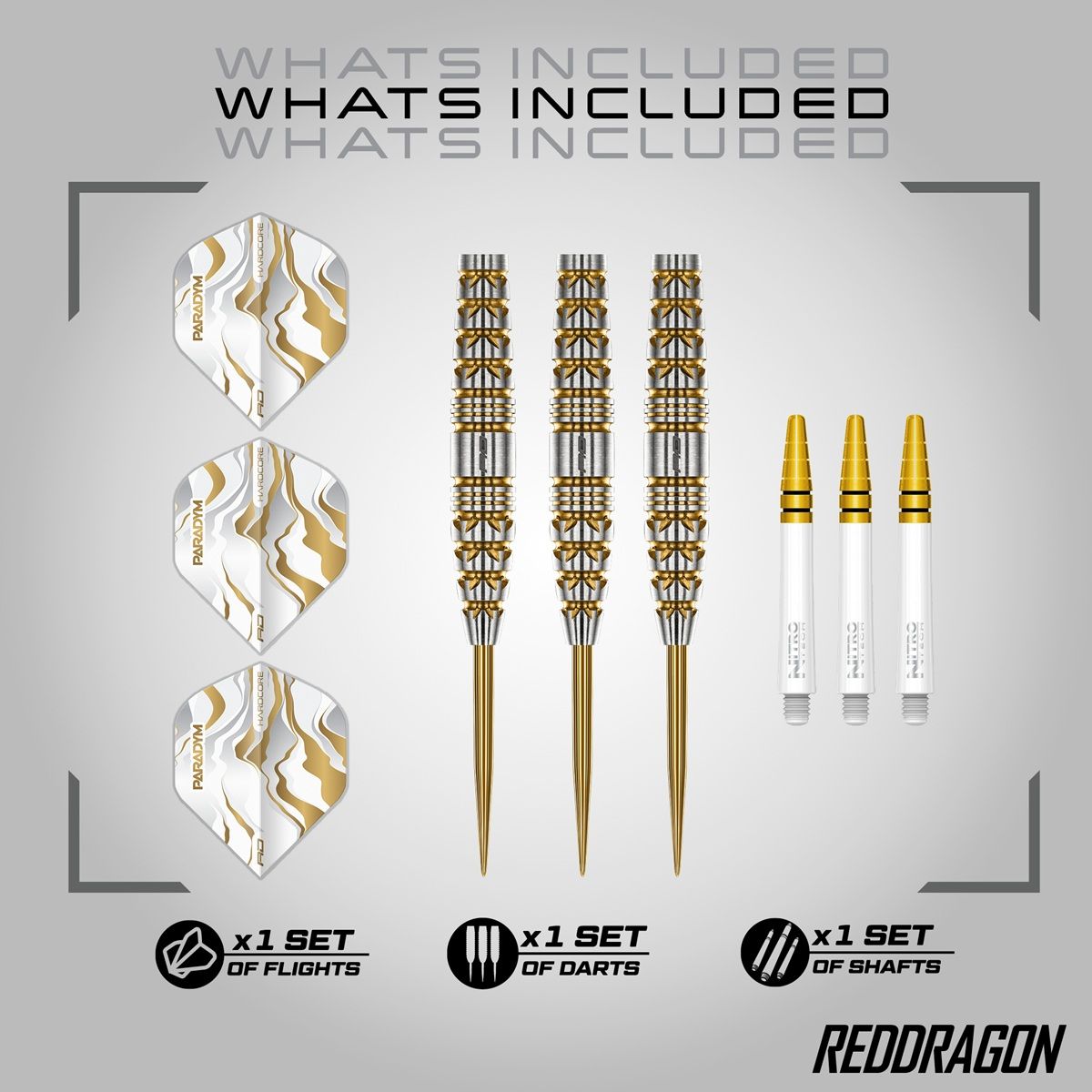 Reddragon Paradym Gold Torpedo 90% Steeldarts 23/25 Gramm Steeldarts