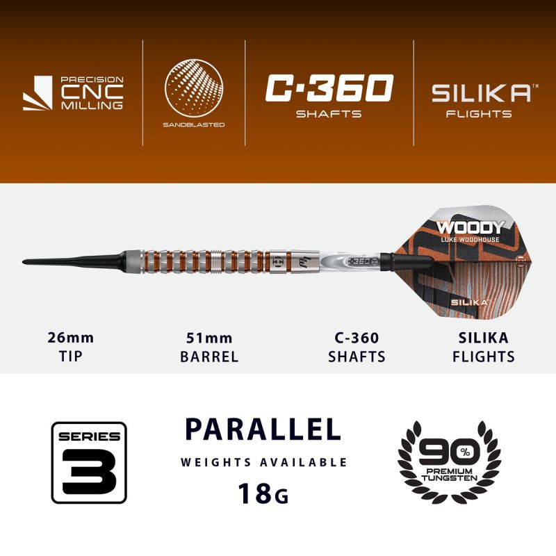 Harrows Luke Woodhouse G3 90% Softdarts 18 Gramm Softdarts