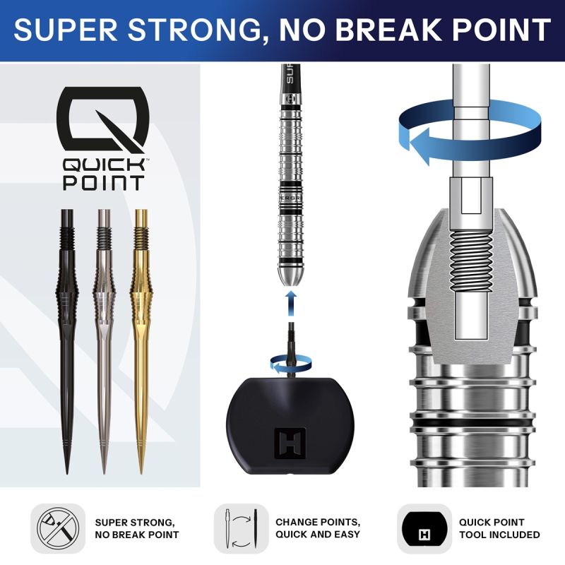 Harrows Quick Points Spire 30/35/40 mm Silber/Schwarz/Gold Wechselspitzen