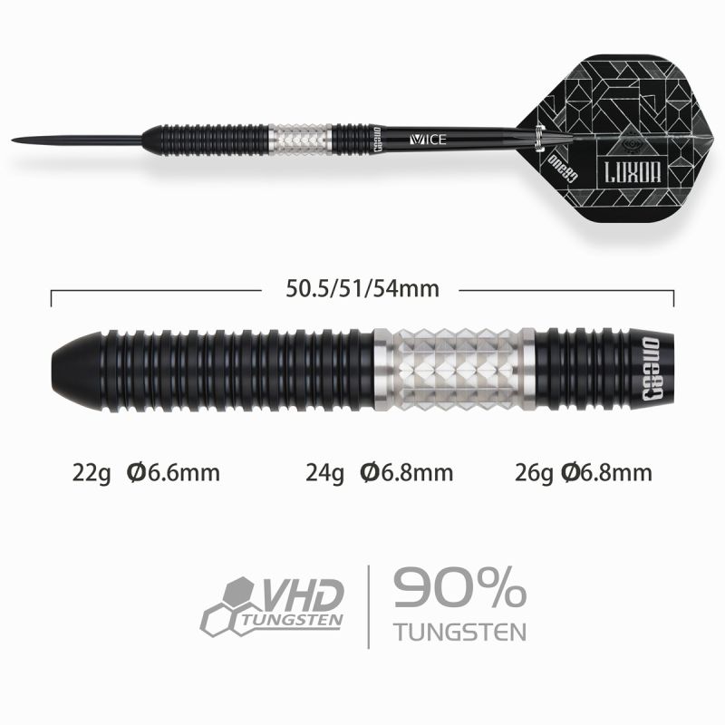ONE80 Luxor II Iota Steeldarts 22/24/26 Gramm Steeldarts