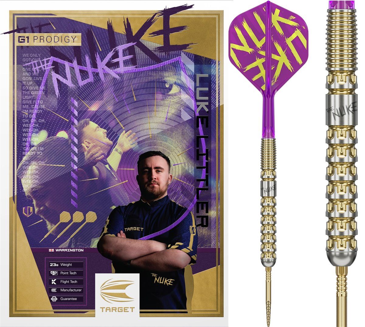 Target Luke Littler Swiss Point 95% Gen1 Prodigy Steeldarts 22/23/24 Gramm Steeldarts