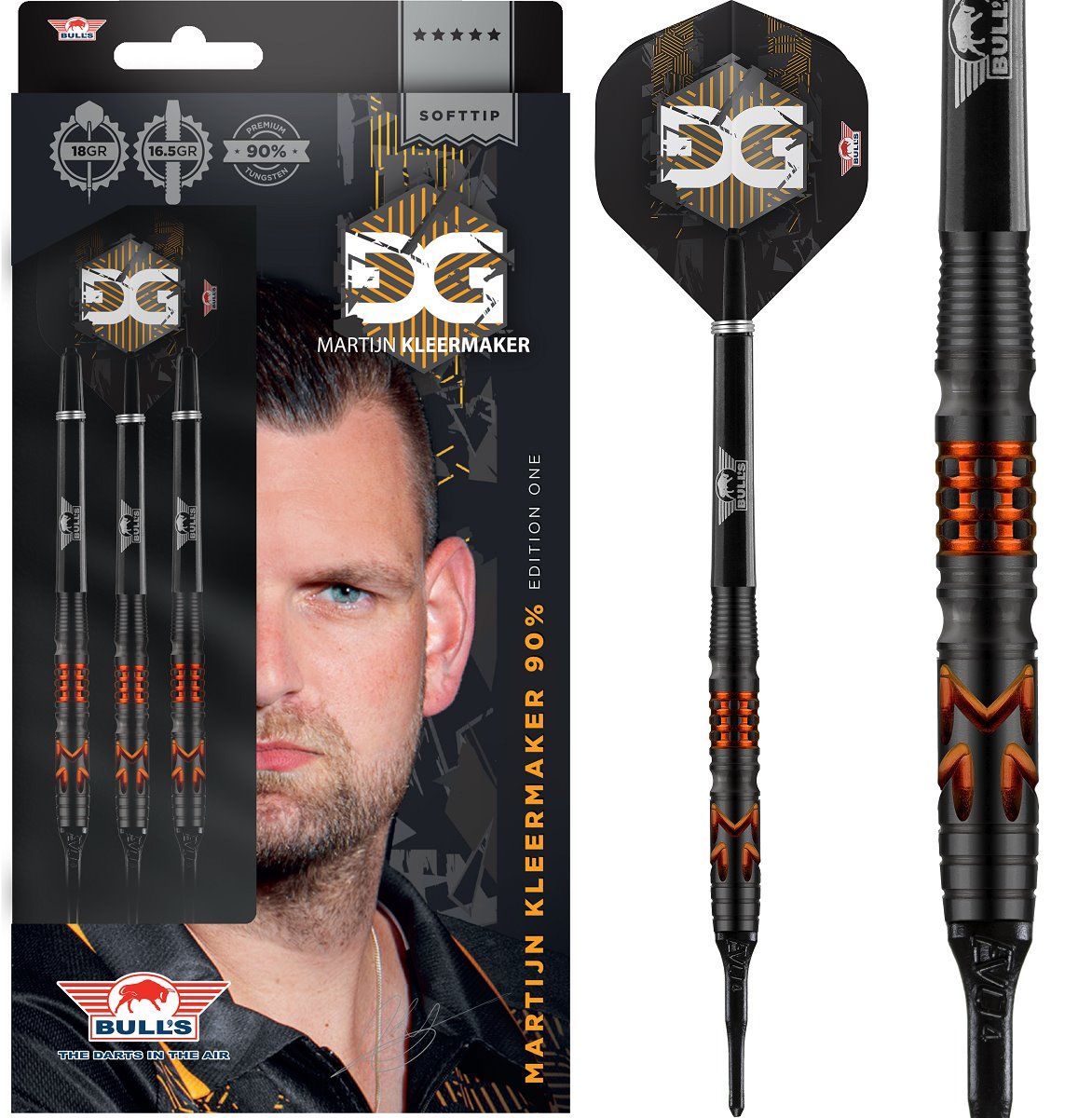 B-Ware Verpackung defekt - Bull's Martijn Kleermaker 90% 18 Gramm Softdarts Softdarts