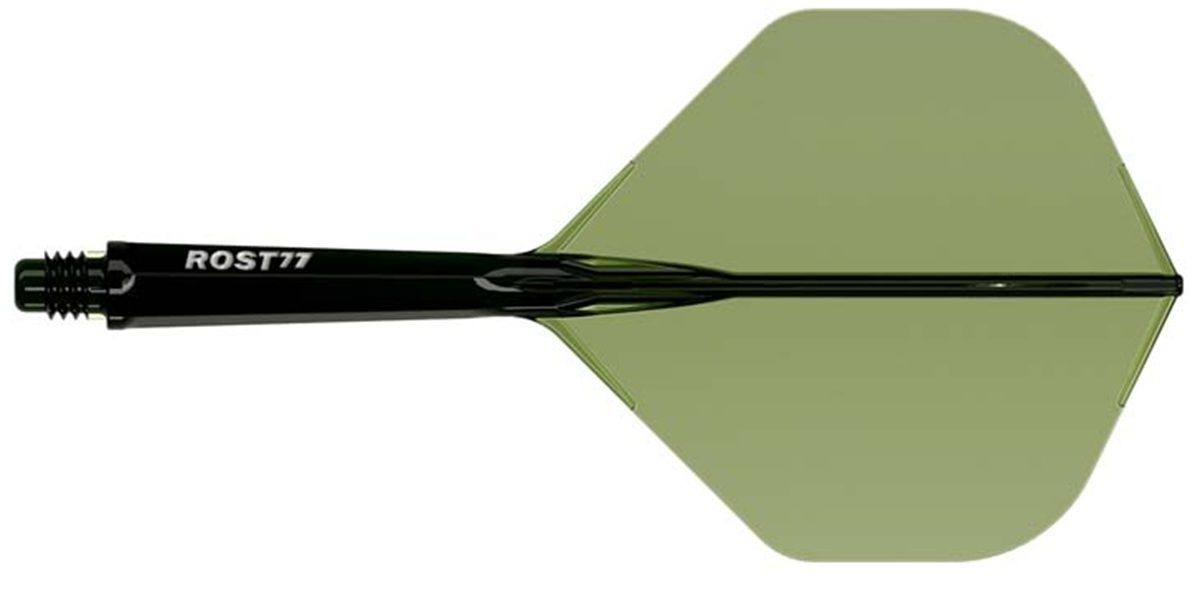 Cuesoul Dart Flight/Shaft ROST 77 Transparent Dunkel Grün Big Standard Flights