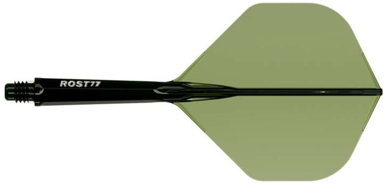 Cuesoul Dart Flight/Shaft ROST 77 Transparent Dunkel Grün Big Standard Flights