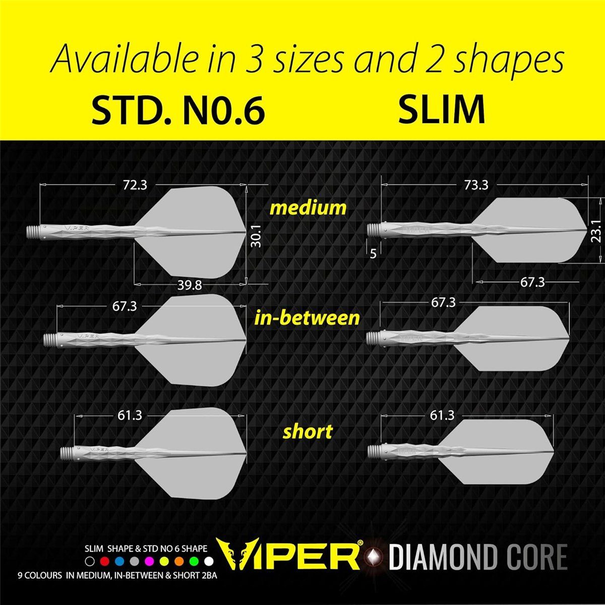 Viper Diamond Core Dart Shaft/Flight System Shape Shafts