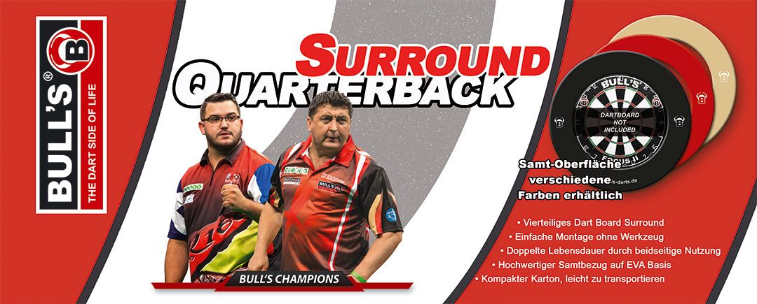 Bull's Quarterback Surround Wandschutz schwarz rot creme Dart Wandschutz
