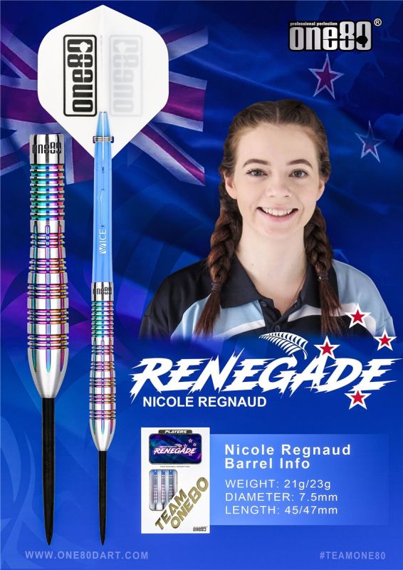 One80 Nicole Regnaud Signature Steeldart 21/23 Gramm Steeldarts