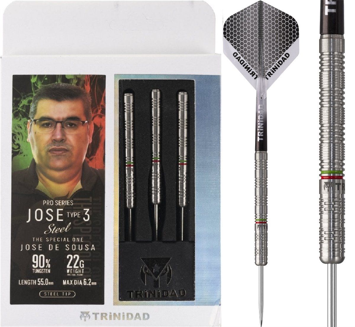 Trinidad Pro José de Sousa 90% Tungsten Type 3 Steeldarts 22 Gramm Steeldarts