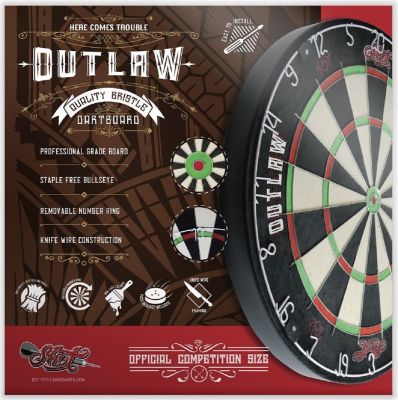 Shot Outlaw Bristle Dartboard Steeldart Scheibe