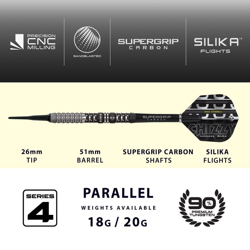 Harrows Dave Chizzy Chisnall G4 90% Softdarts 18/20 Gramm Softdarts