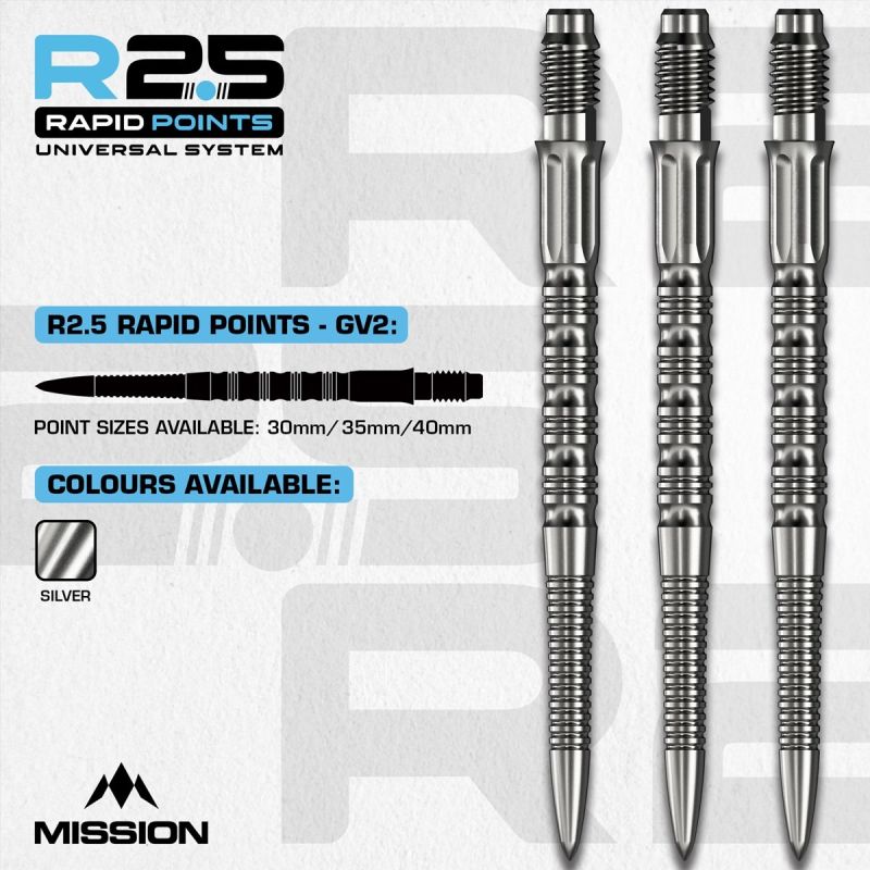 Mission R2.5 Rapid Point RP GV2 Silber 30/35/40 mm Wechselspitzen