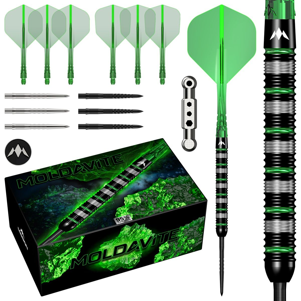 Mission Moldavite Black & Green 95% Steeldarts 23 Gramm Steeldarts