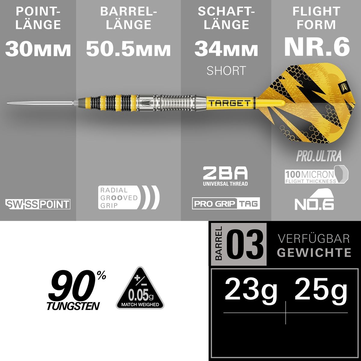 Target Buzz SP 03 90% Steeldarts 23/25 Gramm Steeldarts