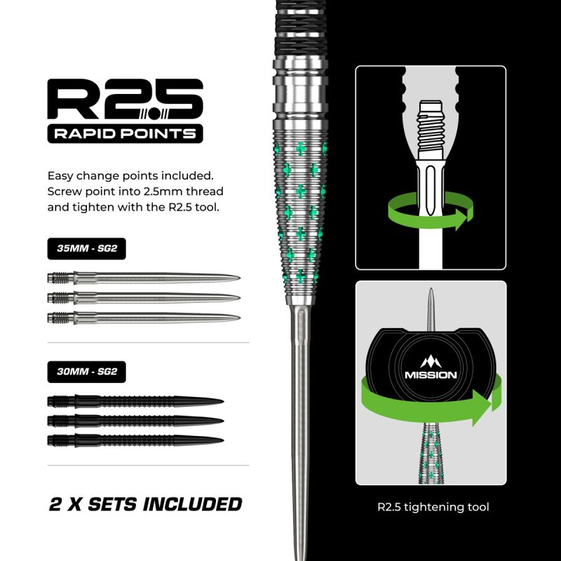 Mission Mantis RP 95% Steeldarts 22/24 Gramm Steeldarts