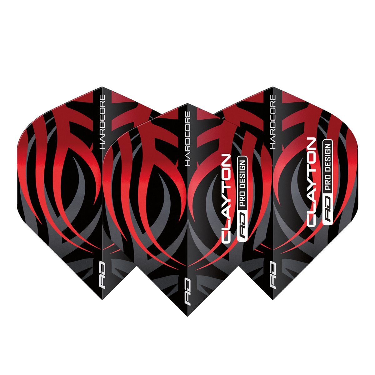 Reddragon Jonny Clayton Hardcore Premium Schwarz/Rot Standard Flights