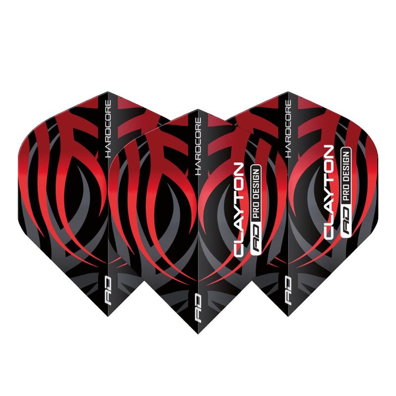 Reddragon Jonny Clayton Hardcore Premium Schwarz/Rot Standard Flights