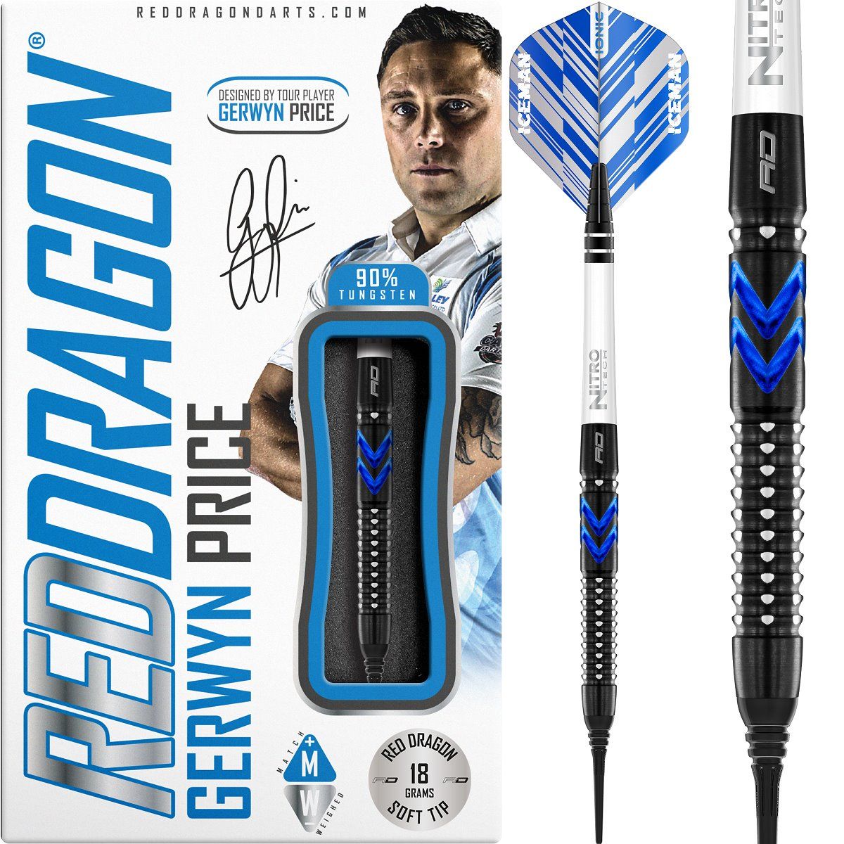 RedDragon Gerwyn "Iceman" Price Blue Ice S.E. Softdarts 20 Gramm Softdarts