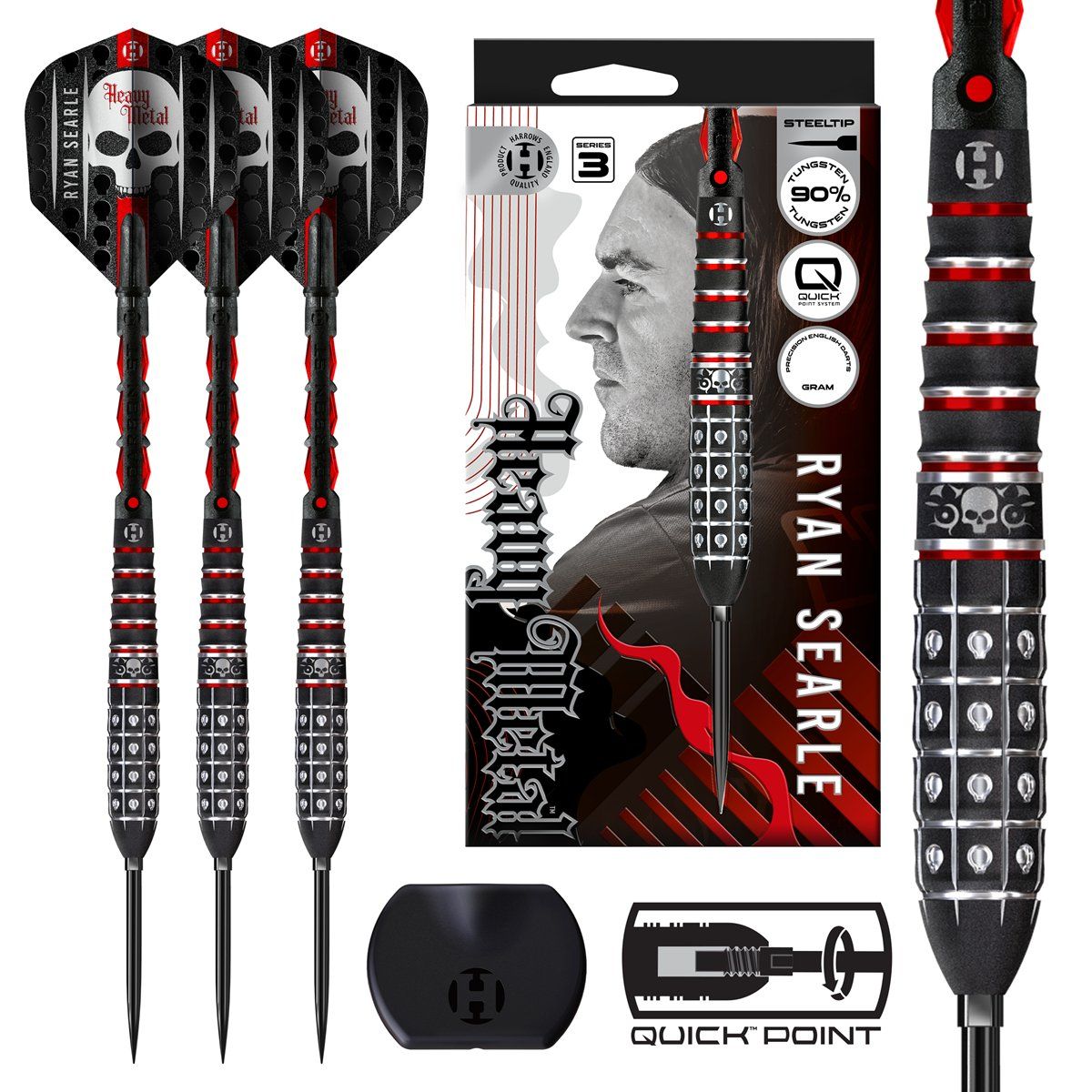 Harrows Ryan Searle G3 90% Quick Points Steeldarts 22/23/24/26/30/32 Gramm Steeldarts