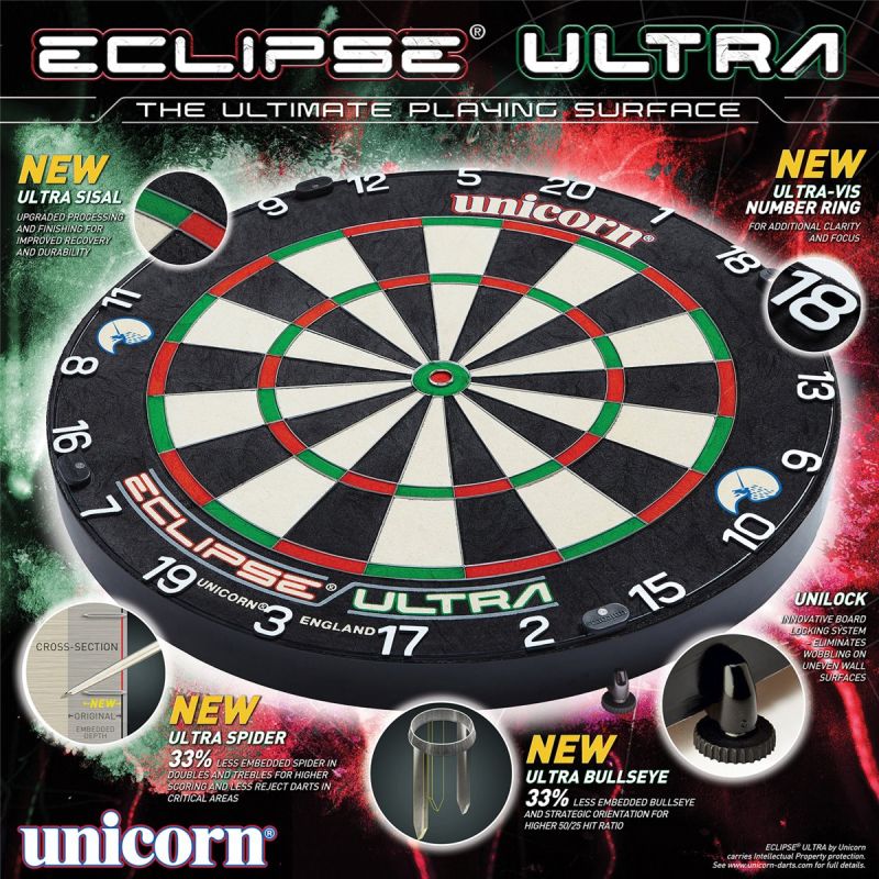 Unicorn Eclipse Ultra Bristle Dart Board Scheibe Bristle Board