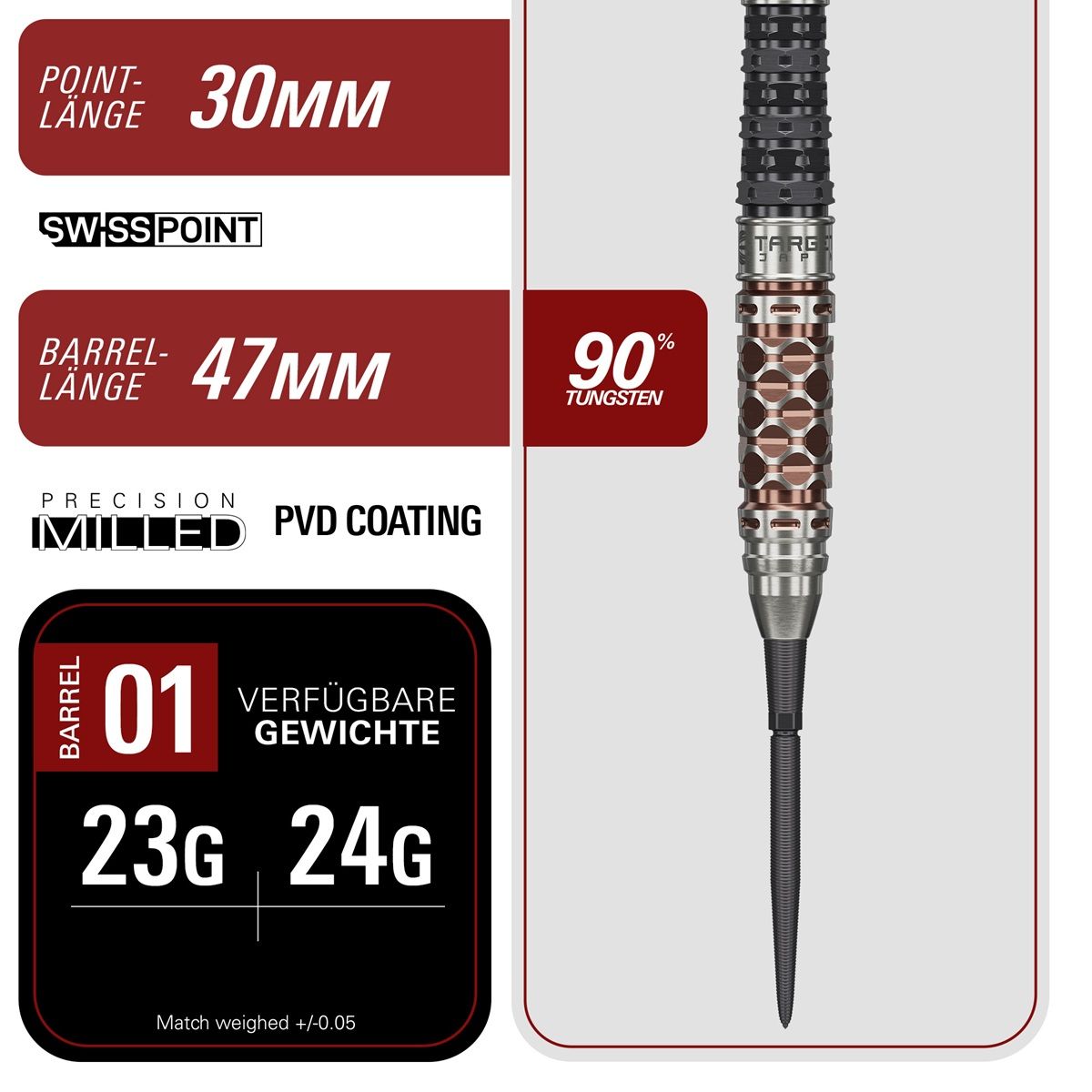 Target Cathy Leung Charis G6 Swiss Point 90% Steeldarts 23/24 Gramm Steeldarts