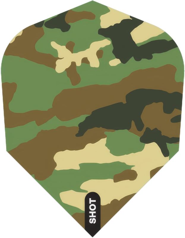 Shot! Woodlands Camo Green Flights No.6 Shape Flights