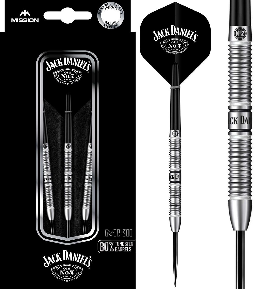 Mission Jack Daniels 80% Tungsten Steeldarts 22 Gramm Steeldarts