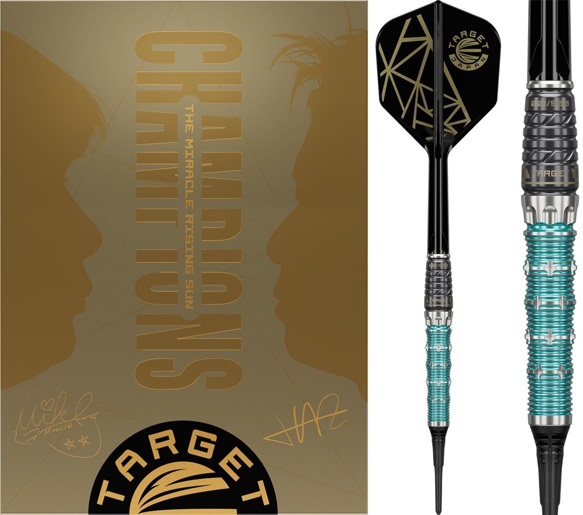 Target The Miracle Rising Sun Limited Edition Champions Set 95% 2BA Softdarts 21,5 Gramm Softdarts