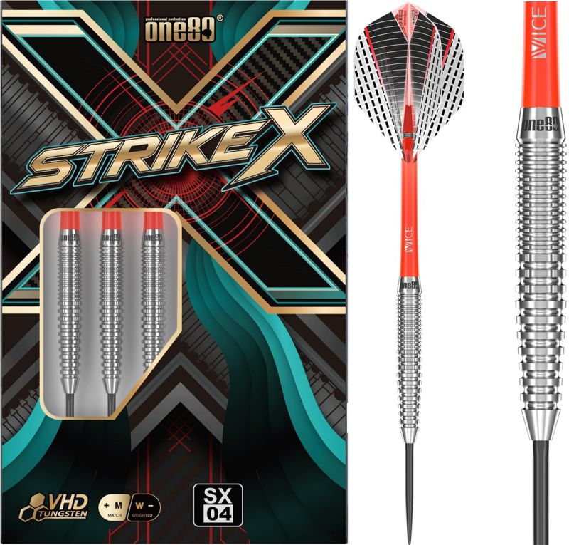 ONE80 Strike X SX04 90% Steeldarts 21/23/25 Gramm Steeldarts