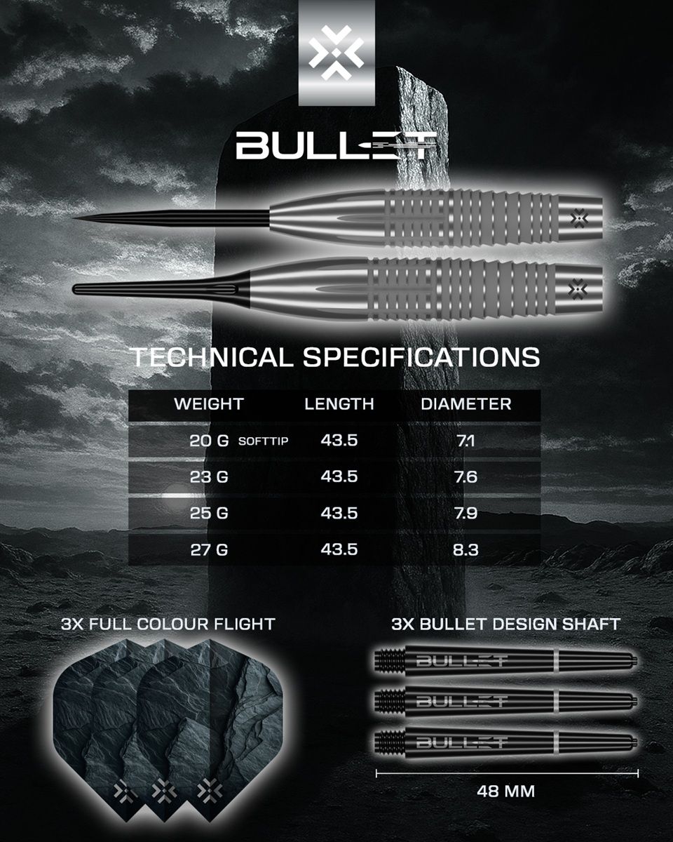 Bullet Monolith 90% Steeldarts 23/25/27 Gramm Steeldarts