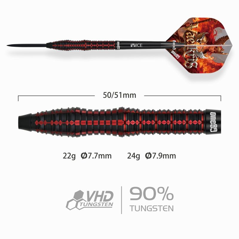 ONE80 Vaelkris V2 Steeldarts 22/24 Gramm Steeldarts