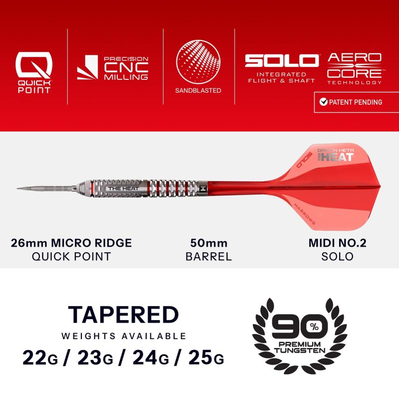 Harrows Damon Heta GEO Quick Point 90% Steeldarts 22/23/24/25 Gramm Steeldarts