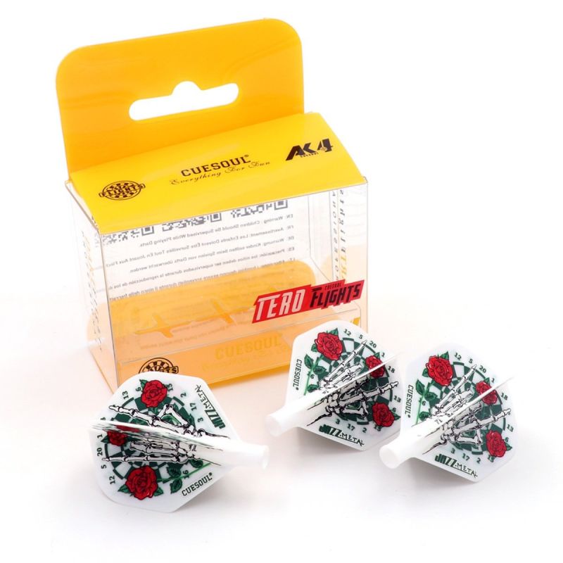 Cuesoul TERO AK4 Dart Flight Rose Weiß Standard Flights