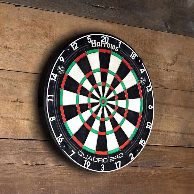 HARROWS Quadro 240 Dartboard Bristle Dart Board Steel Bristle Boards