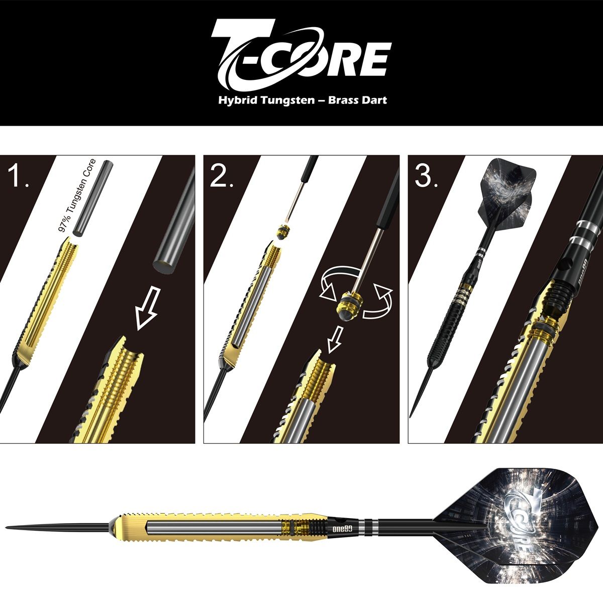 ONE80 T-Core TC1 Softdarts 20 Gramm Softdarts