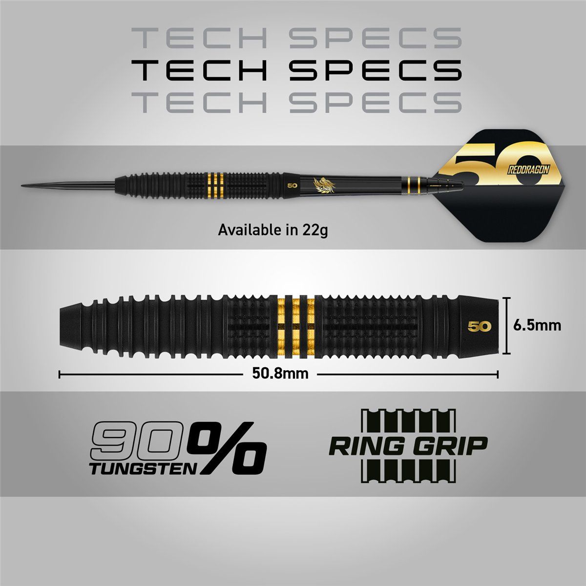 Reddragon Jonny Clayton 50 Years Limited Edition 90% Steeldarts 22 Gramm Steeldarts