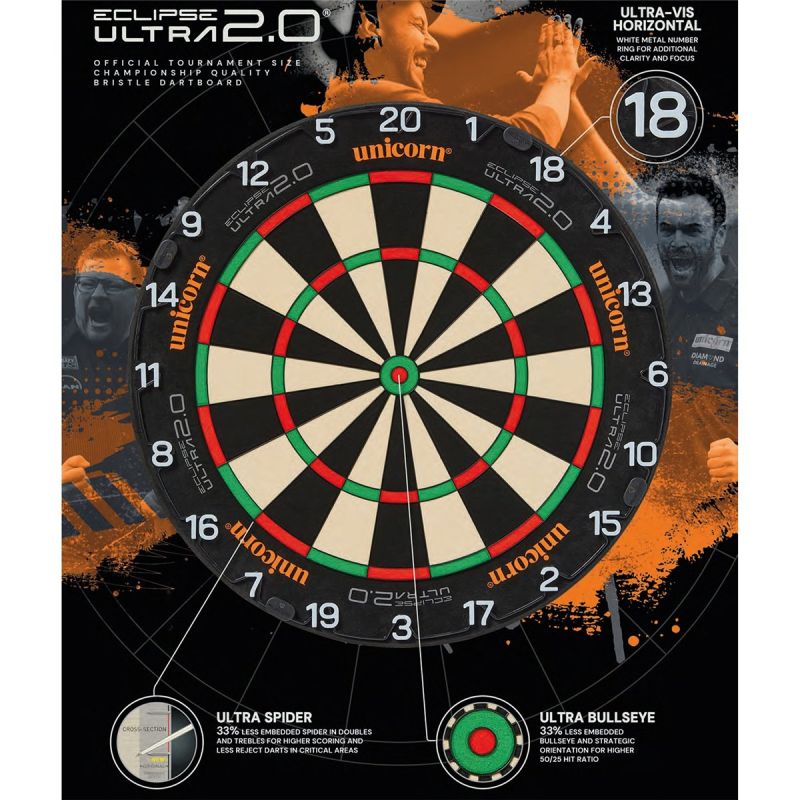 Unicorn Eclipse Ultra 2.0 Bristle Dart Board Scheibe Bristle Board