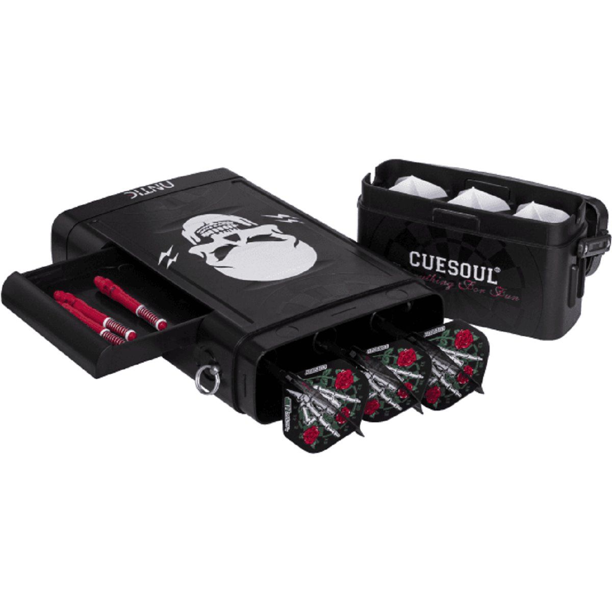 Cuesoul Hard Dart Case Black Skull Dart Tasche