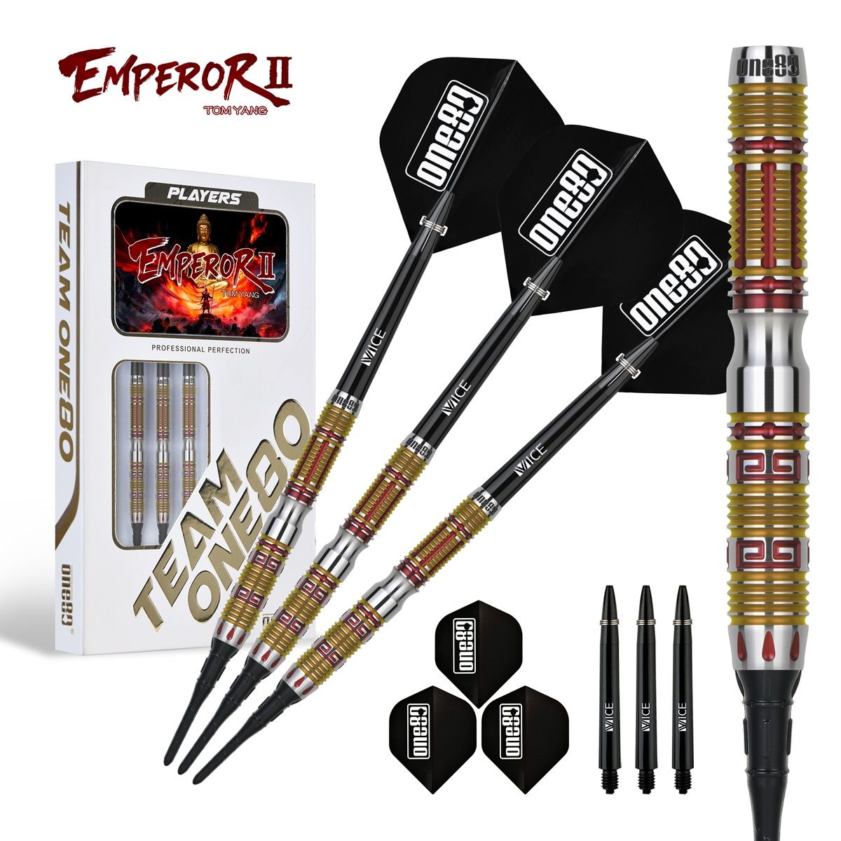 ONE80 Tom Yang Emperor 2 90% Softdarts 21 Gramm Softdarts