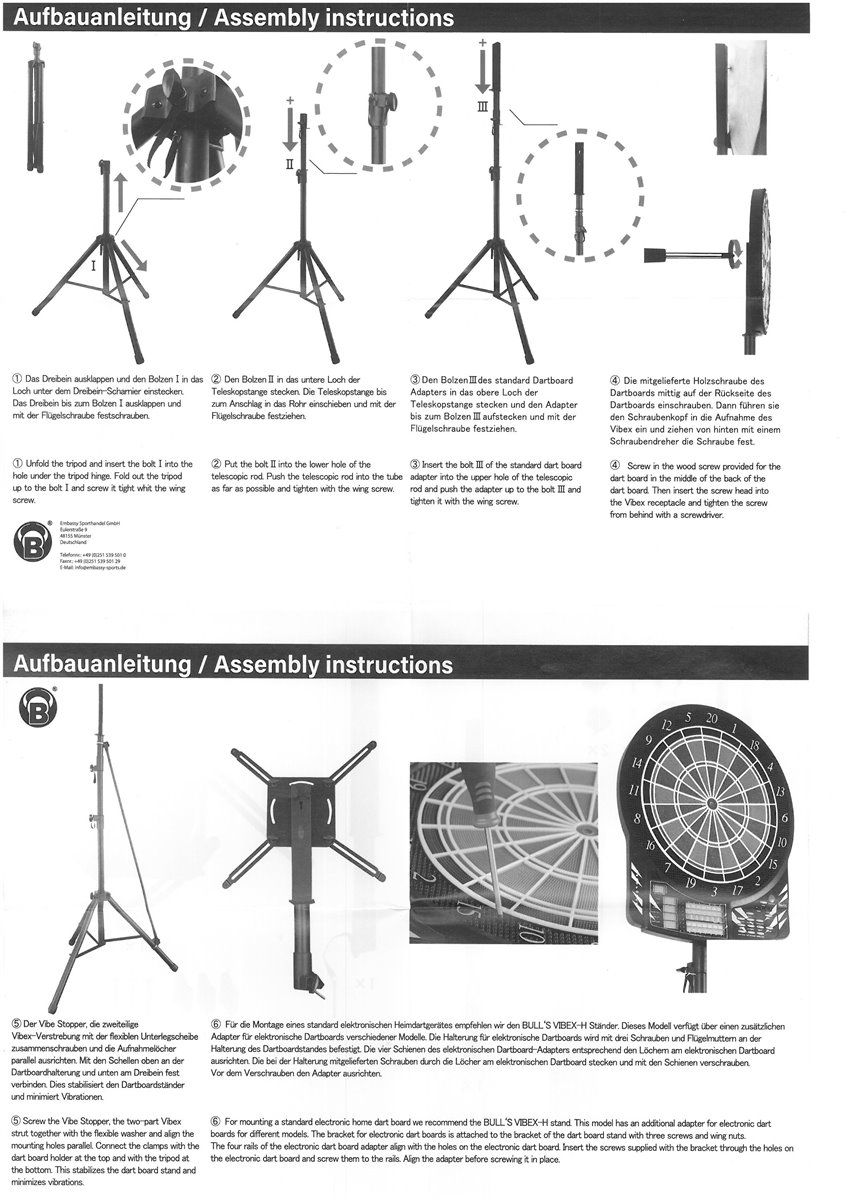 BEAZD Bull´s Vibex H Mobile Dartstand Ständer für Soft-/Steel-Dartboards Dartboard Ständer