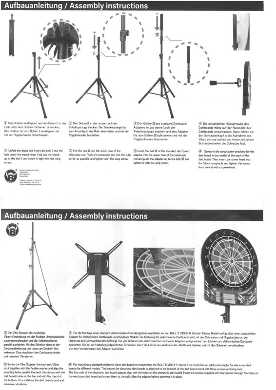 BEAZD Bull´s Vibex H Mobile Dartstand Ständer für Soft-/Steel-Dartboards Dartboard Ständer