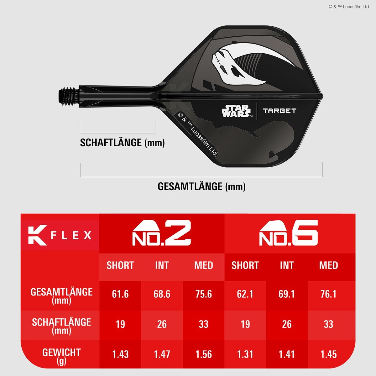 Target K-Flex Star Wars Mandalorian Shaft/Flight System Geschenk Set Standard No2 Shafts