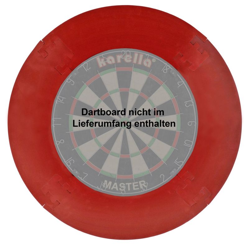4 tlg. Karella Wandschutz für Steeldartscheibe rot Steel Dartscheibe Auffangring
