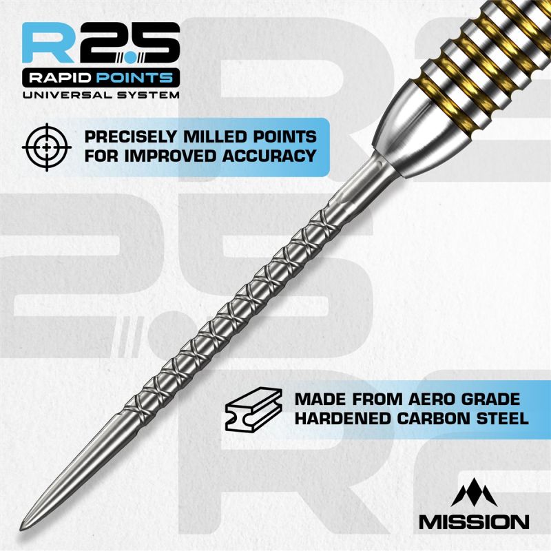 Mission R2.5 Rapid Point RP SC1 Silber/Schwarz/Gold 30/35/40 mm Wechselspitzen