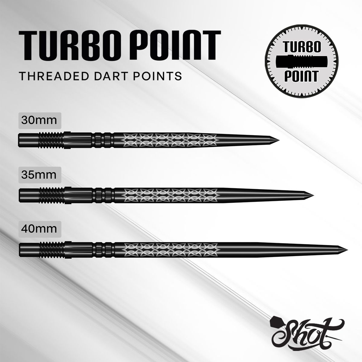Shot! Celt Black Turbo Points TP 30/35/40 mm Schwarz Wechselspitzen