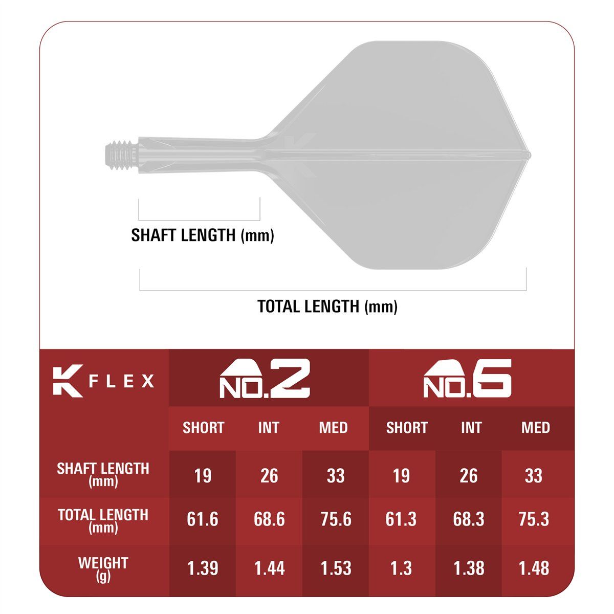 Target Japan Xeno K-Flex Shaft/Flight System Standard No2 Shafts