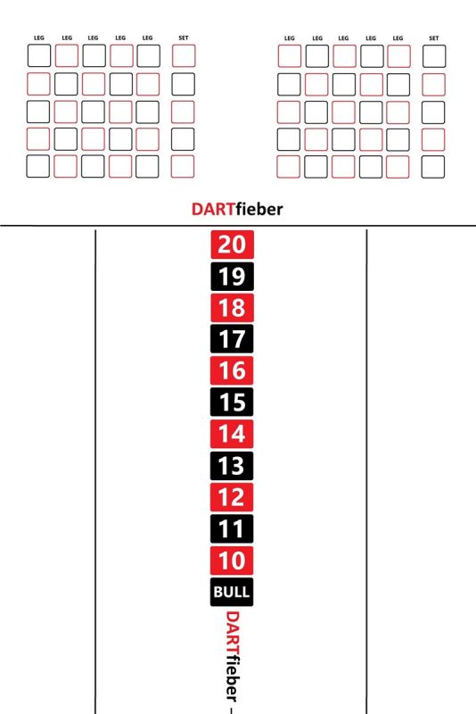Dartfieber Scoreboard Eigener Aufdruck Schreibtafel