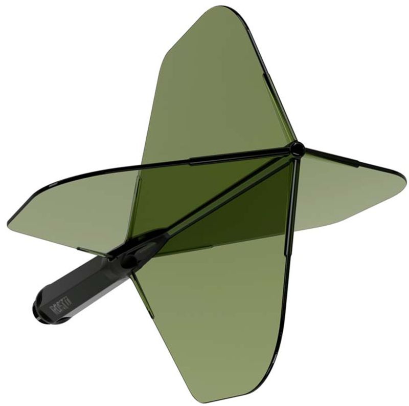 Cuesoul Dart Flight/Shaft ROST 77 Transparent Dunkel Grün Small Standard Flights