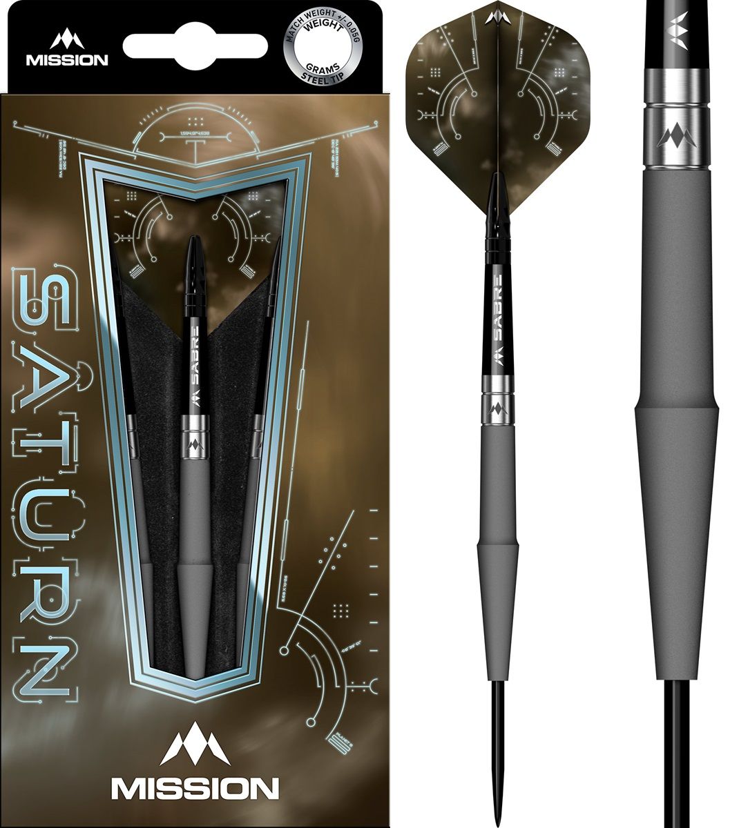 Mission Saturn "Hyperion" 90% Steeldarts 22/24 Gramm Steeldarts