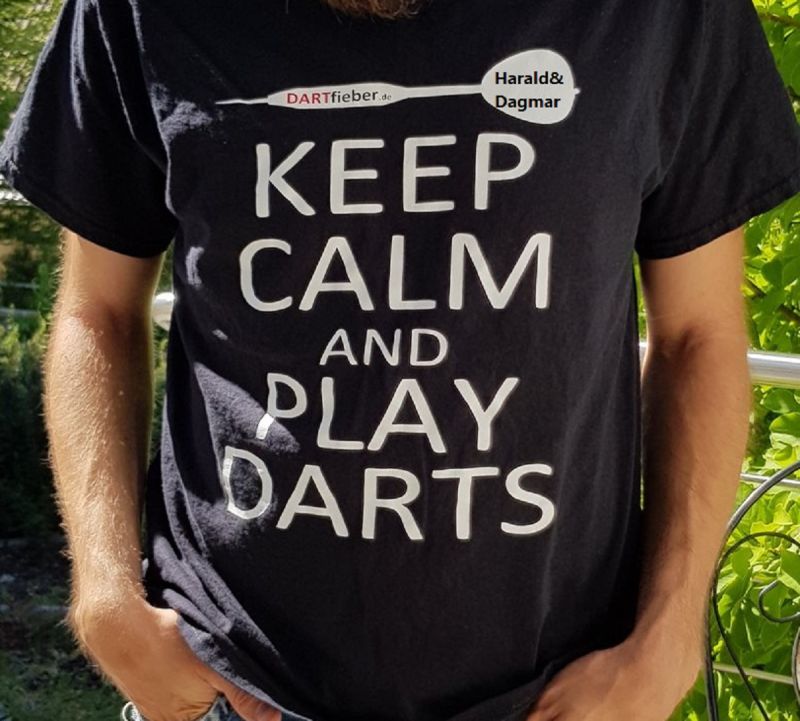 Dartshirt mit eigenem Aufdruck + "Keep Calm and Play Darts" S bis 5XL Geschenkidee Shirts